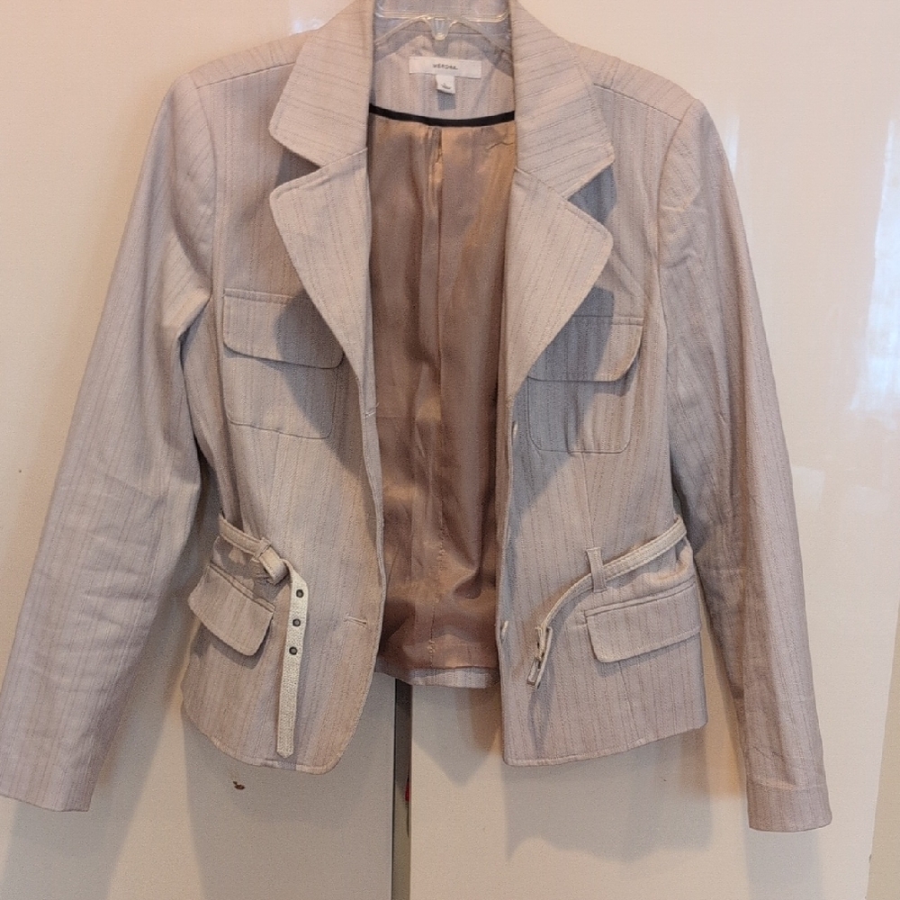 Merona Women's Cream Striped Blazer